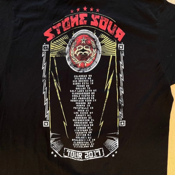 STONE SOUR HYDRO9RAD BAND 2017 TOUR Men’s Black Graphic Tee Shirt sz M NWOT - Picture 4 of 8